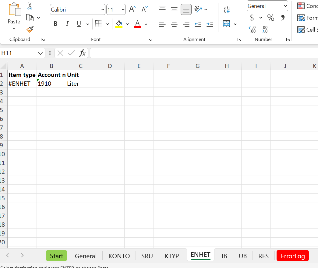 Verktyg för att skapa & redigera SIE1-filer i Excel